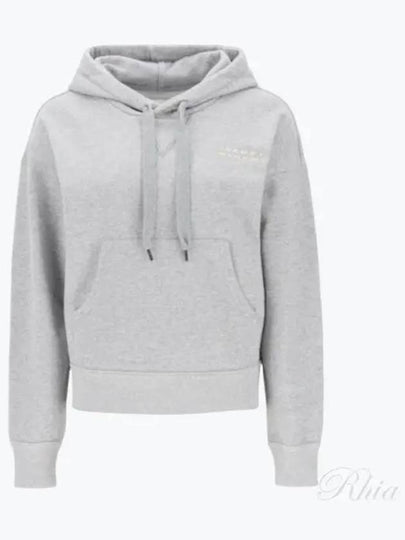 Sylla Embroidered Logo Oversized Hoodie Grey - ISABEL MARANT - BALAAN 2