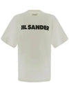 Men's Logo Printing Oversized Short Sleeve T-Shirt White - JIL SANDER - BALAAN 1