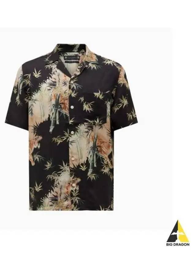 Women s Timor Floral Short Sleeve Shirt MS119Y Jet Black - ALLSAINTS - BALAAN 1