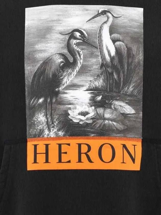 Preston Graphic Print Cotton Hoodie Black - HERON PRESTON - BALAAN 4