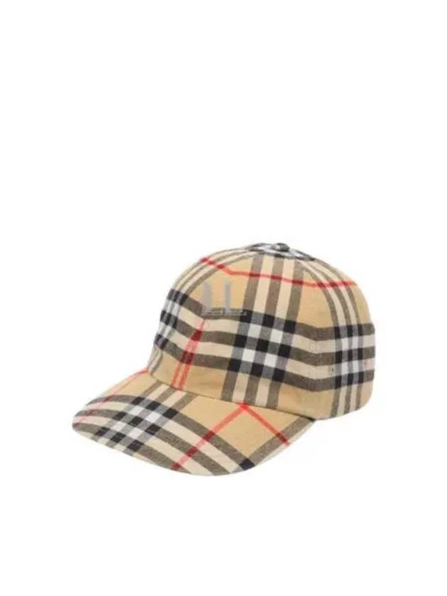 Check Cotton Ball Cap Beige - BURBERRY - BALAAN 2