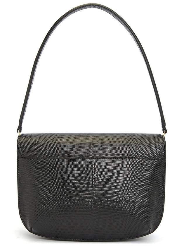 Sarah Embossed Lizard Leather Shoulder Bag Black - A.P.C. - BALAAN 5