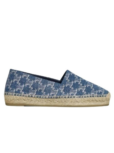 Triomphe Stamped Denim Espadrilles Navy - CELINE - BALAAN 1