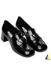 Enamel Metal Triangle Logo Loafers Black - PRADA - BALAAN 2