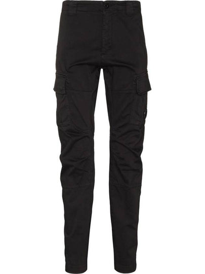 Lens Patch Stretch Satin Cargo Straight Pants Black - CP COMPANY - BALAAN 2