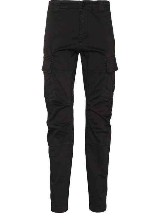 Men's Lens Wappen Straight Pants Black - CP COMPANY - BALAAN.