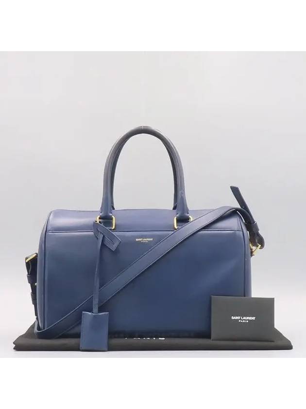 322049 Blue leather DUFFLE duffel M 6 tote bag shoulder strap 2WAY - SAINT LAURENT - BALAAN 1