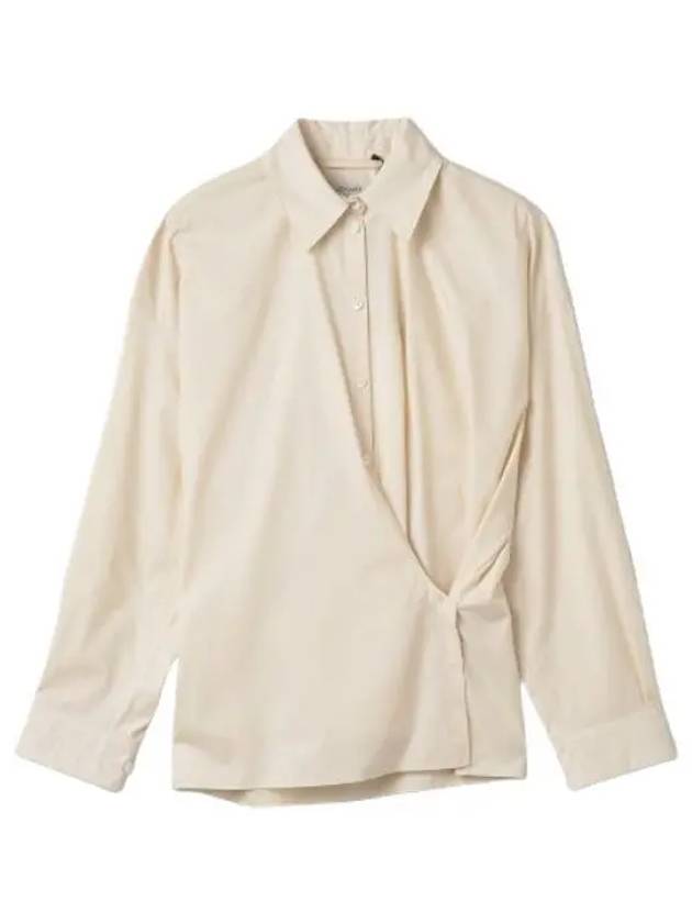 Officer Collar Twisted Shirt Cream - LEMAIRE - BALAAN 1