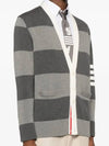 Pattern Intarsia Stripe Cardigan Grey - THOM BROWNE - BALAAN 3