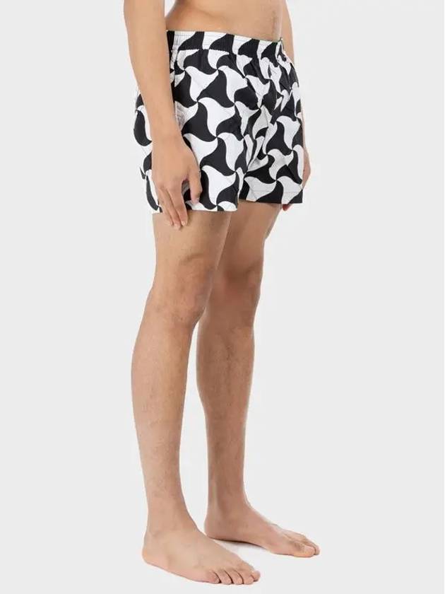 Bottega Veneta Print Tech Triangle Swim Shorts White Black - BOTTEGA VENETA - BALAAN 4