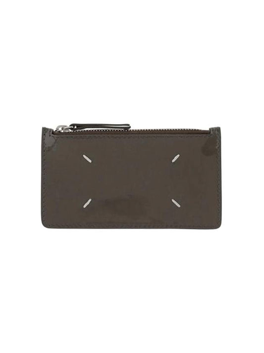 Zipper Shiny Long Leather Card Wallet Grey - MAISON MARGIELA - BALAAN 1