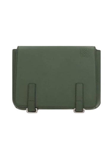 Military Leather Messenger Bag Hunter Green - LOEWE - BALAAN 1