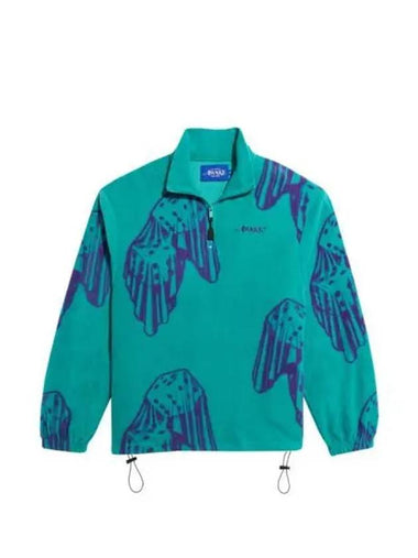 Awake New York Dice Print Fleece Quarter Zip Pullover Teal Purple - AWAKE NY - BALAAN 1