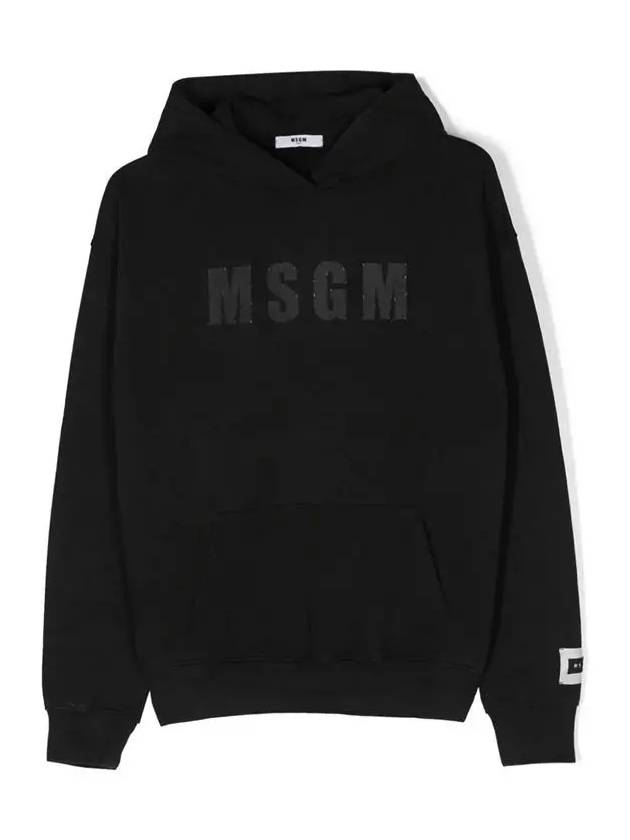 Kids Logo Hoodie Black F3MSJUHS177 110 - MSGM - BALAAN 1