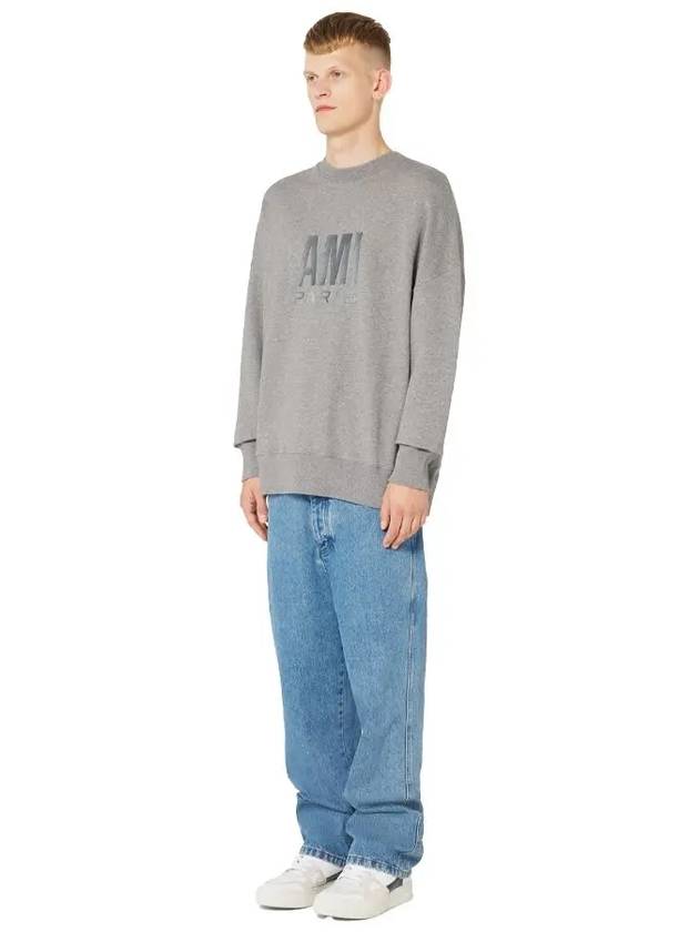 Paris Logo Sweatshirt Grey - AMI - BALAAN 5