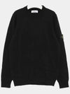 Logo Patch Lambswool Crewneck Knit Top Black - STONE ISLAND - BALAAN 3