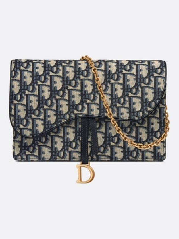 Saddle Pouch Blue  Oblique Jacquard - DIOR - BALAAN 2