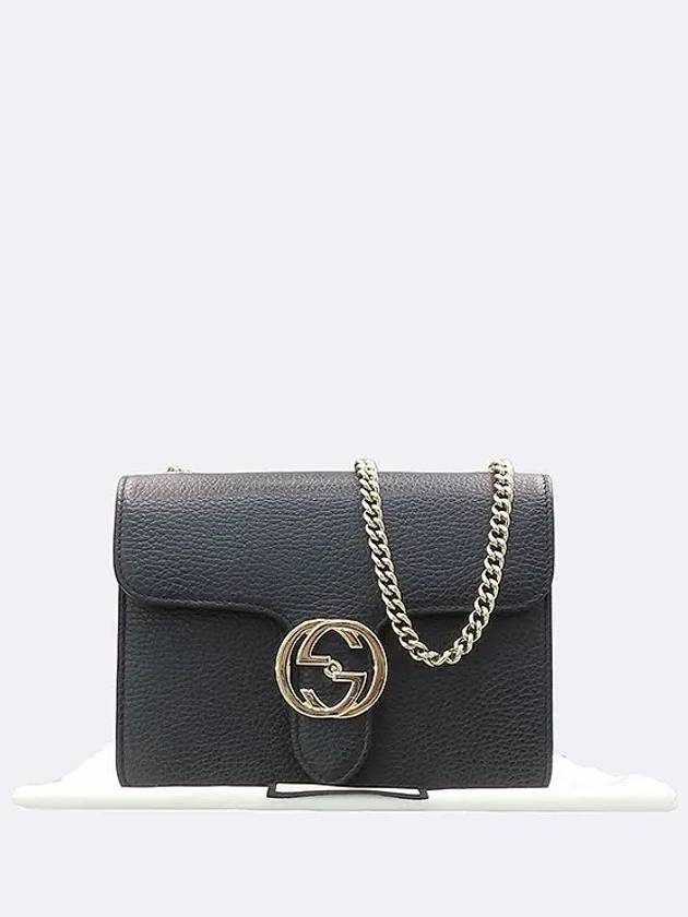 510304 GG logo black interlocking chain shoulder and crossbag - GUCCI - BALAAN 1