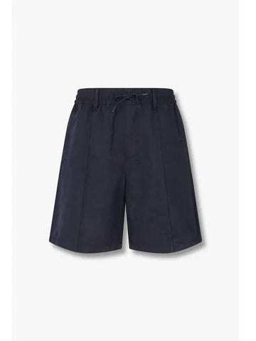 Men s Pintuck Cotton Linen Banding Shorts Navy - EMPORIO ARMANI - BALAAN 1