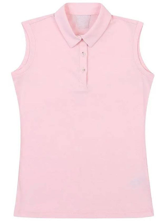 Golf Wear C P Lecture Basic Sleeveless T-Shirt PINK - WHITEBALL - BALAAN 1