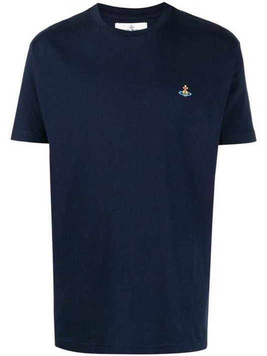ORB Logo Cotton Short Sleeve T-Shirt Navy - VIVIENNE WESTWOOD - BALAAN 2