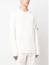 Men's Lens Detail Crew Neck Knit Top White - CP COMPANY - BALAAN 5