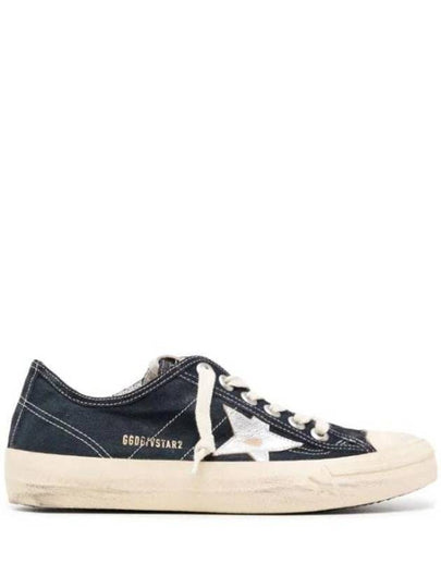 Star Patch Lace-Up Low Top Sneakers Navy - GOLDEN GOOSE - BALAAN 2