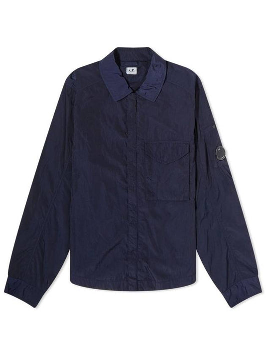 Chrome-R Zip-Up Over Long Sleeve Shirt Navy - CP COMPANY - BALAAN 1