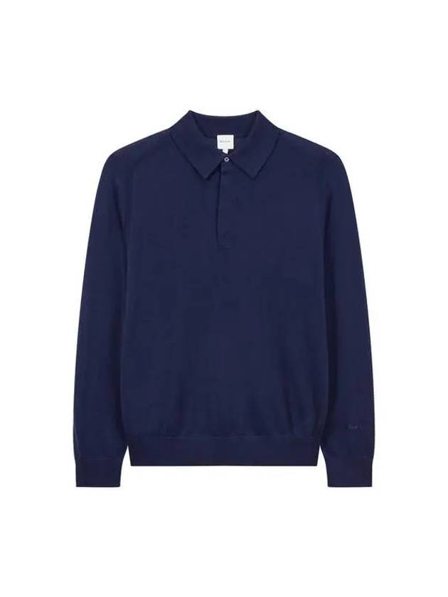 Long sleeve wool polo knit navy - PAUL SMITH - BALAAN 1