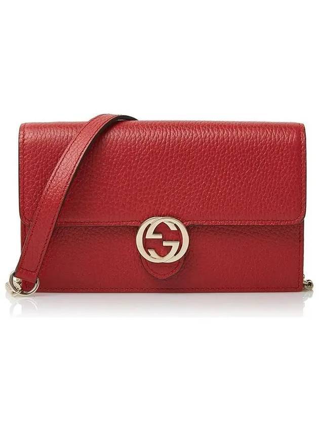 Interlocking GG Chain Cross Bag Red - GUCCI - BALAAN 1