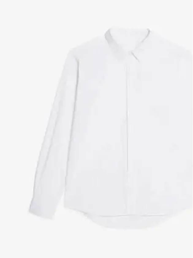 Tonal Heart Logo Long Sleeve Shirt White - AMI - BALAAN 2