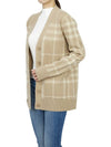 Check Pattern Buttoned Cardigan Beige - BURBERRY - BALAAN 8