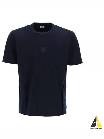 Metropolis Pocket Jersey Short Sleeve T-Shirt Navy - CP COMPANY - BALAAN 2