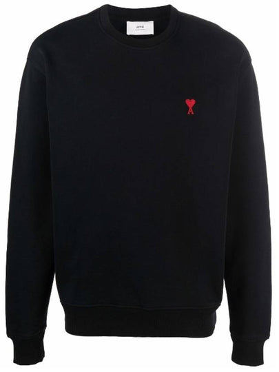 Small Heart Logo Sweatshirt Black - AMI - BALAAN 2