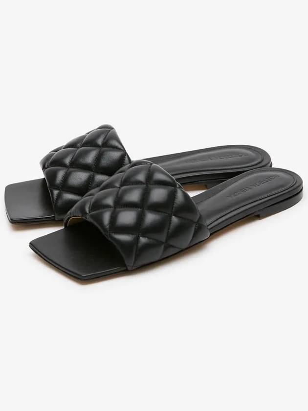 Padded Quilted Slippers Black - BOTTEGA VENETA - BALAAN 3