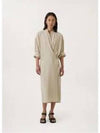 Women's Twist Cotton Long Dress Beige - LEMAIRE - BALAAN 2