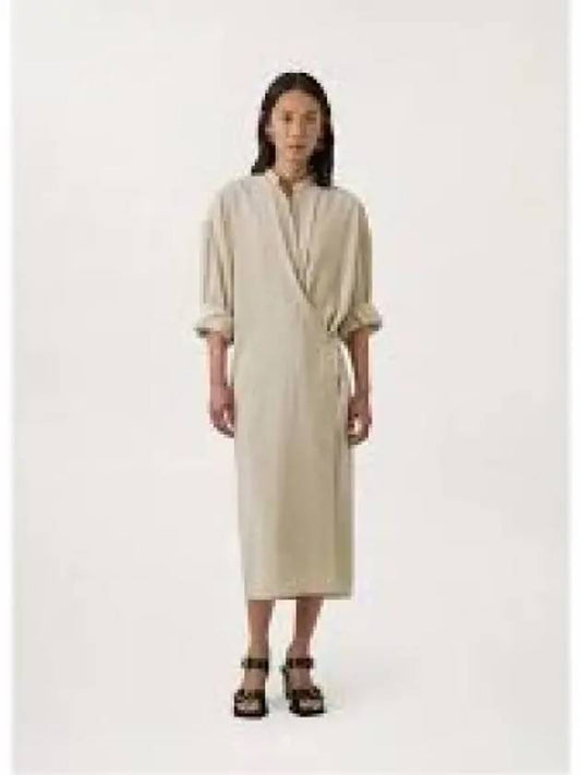 Women's Twist Cotton Long Dress Beige - LEMAIRE - BALAAN 2