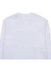 Chain Stitch Heart Logo Long Sleeve T-Shirt White - AMI - BALAAN 8