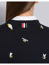 Loop Back Bird Bee Sweatshirt Navy - THOM BROWNE - BALAAN 7