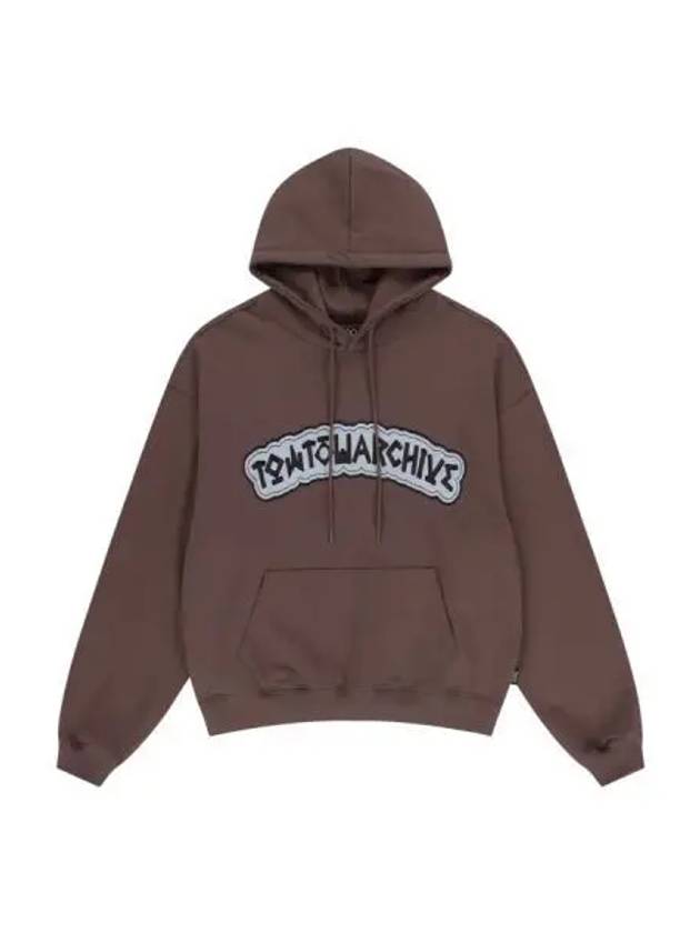 toe archive college logo hoodie brown - TOWTOW.ARCHIVE - BALAAN 1