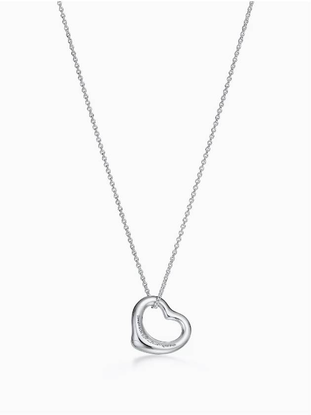 Elsa Peretti Open Heart 16MM Necklace Silver - TIFFANY & CO. - BALAAN 4