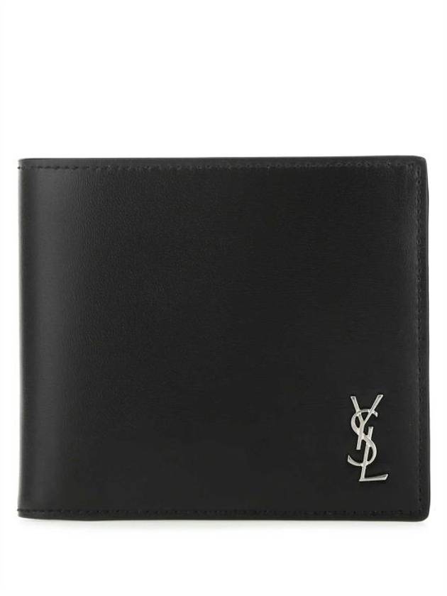 Tiny Cassandre East West Wallet in Matte Leather Black - SAINT LAURENT - BALAAN 2