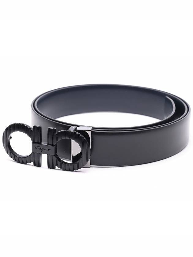 Reversible Leather Belt Black - SALVATORE FERRAGAMO - BALAAN 4