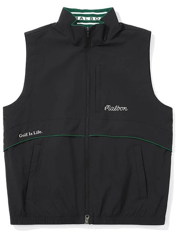 Color line point high neck vest BLACK MAN - MALBON GOLF - BALAAN 1