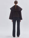 handmade wide collar bell sleeve alpaca half coat brown - LIE - BALAAN 5