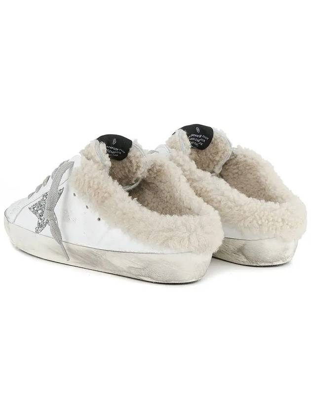 Superstar Sabot Glitter Shearing Lining Leather Low Top Sneakers Silver White - GOLDEN GOOSE - BALAAN 5