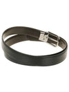 Round Buckle Reversible Leather Belt Black Brown - MONTBLANC - BALAAN 4