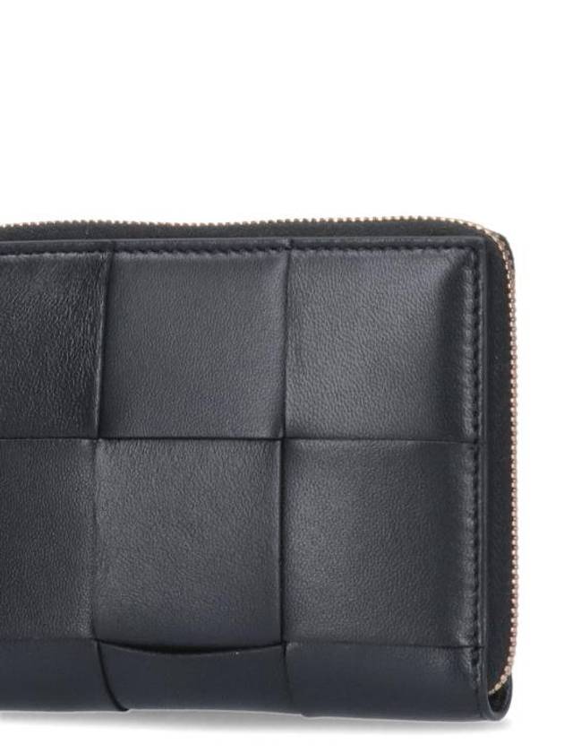 Intrecciato Zip Around Half Wallet Black - BOTTEGA VENETA - BALAAN 6