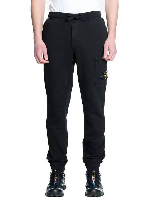 Cotton Fleece Cargo Truck Pants Black - STONE ISLAND - BALAAN 3