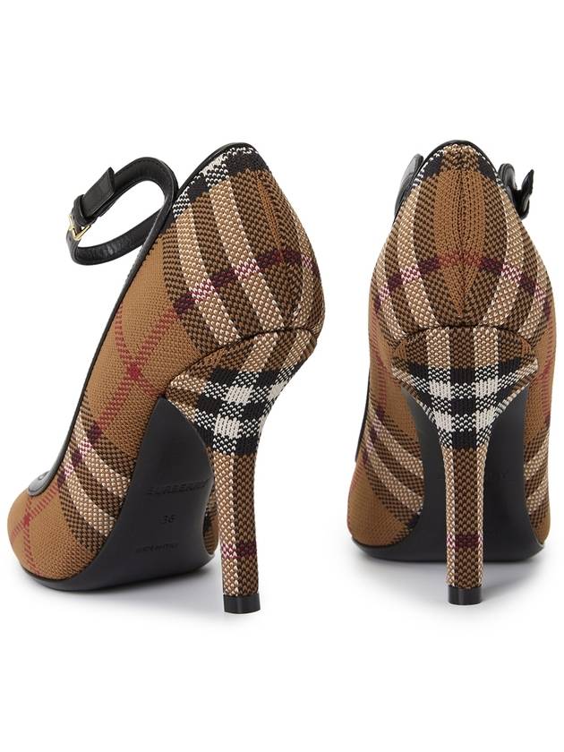 Check Point Toe Knit Pumps Brown - BURBERRY - BALAAN 7